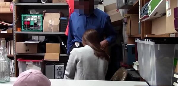  Teenie shoplifter fucking with security for her release